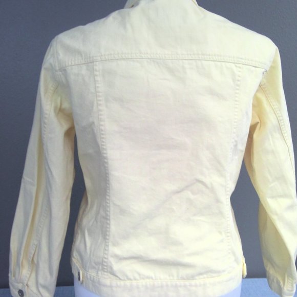Eddie Bauer Jean Denim Jacket Light Yellow Cotton Women's Large - Picture 4 of 9